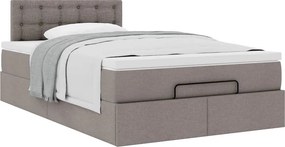 vidaXL Οθωμανικό κρεβάτι με στρώμα Taupe 120x200cm ύφασμα