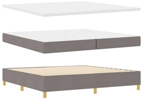 vidaXL Κρεβάτι με ελατήρια με στρώμα Taupe 200 x 200 cm ύφασμα