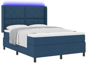 vidaXL Κρεβάτι με ελατήρια με στρώμα Μπλε 140 x 200 cm ύφασμα