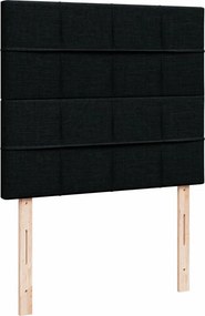 vidaXL Κρεβάτι Boxspring με Στρώμα Μαύρο 120x200 εκ. Υφασμάτινο