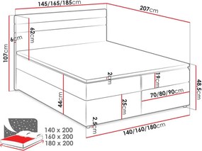 Επενδυμένο κρεβάτι Modena-Anthraki-Mauro-140 x 200