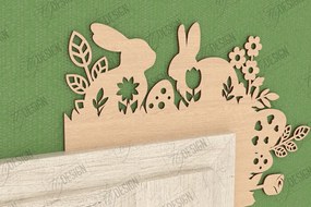 Σετ των 2 Intra απο ξύλο plywood  Χρώμα wenge 3mm-4mm πάχος - Πασχαλινή Πόρτα Γωνία | Διακόσμηση Τοίχων | CNC Δίασταση 15x15 cm INTRAFABR-79367599