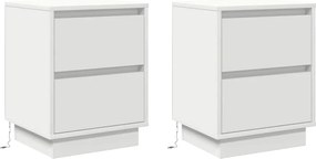 vidaXL Κομοδίνο 2 pcs Λευκό 39 x 34,5 x 50 εκ. Επεξεργασμένο ξύλο