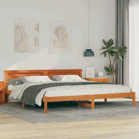 vidaXL Σκελετός Κρεβατιού Καφέ κεριού 180 x 200 cm Μασίφ ξύλο πεύκου