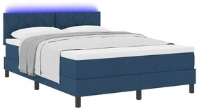 vidaXL Κρεβάτι με ελατήρια με στρώμα Μπλε 140 x 190 cm ύφασμα