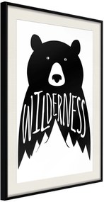 Αφίσα - Wild Bear - 20x30 - Μαύρο - Με πασπαρτού