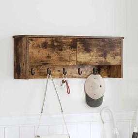vidaXL Τοίχου Κρεμάστρα Καπνιστό Δρύς 80 x 20 x 30 cm