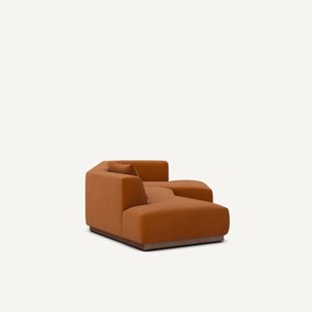 Γωνιακός καναπές δεξιός ανοιχτός από λινό βελούδο, JACOPO