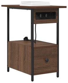 vidaXL Κομοδίνο Καφέ δρυς 60 x 30 x 61 εκ Επεξεργασμένο ξύλο