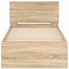 vidaXL Πλαίσιο Κρεβατιού με Κεφαλάρι Sonoma Δρυς 90x190 εκ. Επεξ. Ξύλο