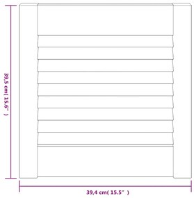 vidaXL Πορτάκια με Περσίδες 2 Τεμ. Λευκά 39,5x39,4εκ Μασίφ Ξύλο Πεύκου
