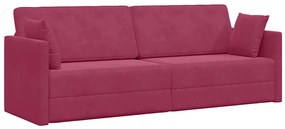 vidaXL Καναπές-κρεβάτι 2 σε 1 Κρασί κόκκινο 213x144x60 cm Βελούδο