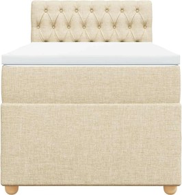 vidaXL Κρεβάτι Boxspring με Στρώμα Κρεμ 80 x 200 εκ. Υφασμάτινο