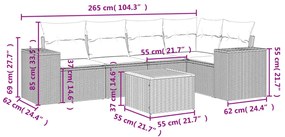 vidaXL Σετ Καναπέ Κήπου 6 τεμ. Μπεζ Συνθετικό Ρατάν με Μαξιλάρια