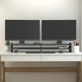 VidaXL Βάση Οθόνης Γκρι 100 x 27 x 15 εκ. από Μασίφ Ξύλο Πεύκου