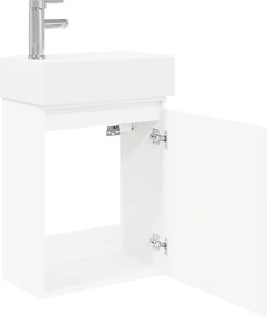 vidaXL Μονάδα μπάνιου με βρύση Λευκό 45,5 x 25,5 x 84 εκ