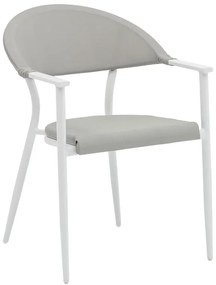 Πολυθρόνα Pino pakoworld αλουμίνιο λευκό-textilene γκρι