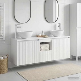 vidaXL Σετ Ντουλαπιών Μπάνιου 3 τμχ. Λευκό 129 x 35 x 80 cm
