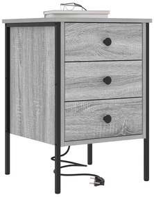 vidaXL Κομοδίνο Γκρι sonoma 42 x 41 x 61 εκ Επεξεργασμένο ξύλο