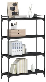 vidaXL Βιβλιοθήκη 4 Επιπέδων Μαύρη 80x30x120 εκ. Επεξεργασμένο Ξύλο