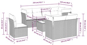 vidaXL Σαλόνι Κήπου Σετ 9 τεμ. Μπεζ Συνθετικό Ρατάν με Μαξιλάρια