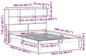 ΚΡΕΒΑΤΙ ΒΙΒΛΙΟΘΗΚΗ ΧΩΡΙΣ ΣΤΡΩΜΑ 160X200 ΕΚ ΜΑΣΙΦ ΞΥΛΟ ΠΕΥΚΟΥ 3322566