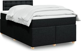 vidaXL Κρεβάτι Boxspring με Στρώμα Μαύρο 120x200 εκ. Υφασμάτινο