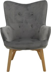 Πολυθρόνα Kido βελούδο χρώμα ασημί-γκρι 72x75x99 εκ.