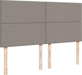 vidaXL Κρεβάτι Boxspring με Στρώμα Taupe 200x200 εκ. Υφασμάτινο