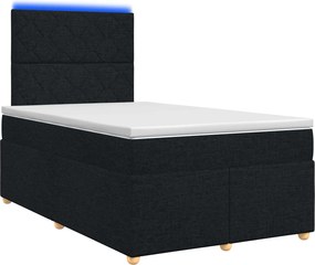 vidaXL Κρεβάτι box spring με στρώμα Μαύρο 120 x 200 cm Ύφασμα