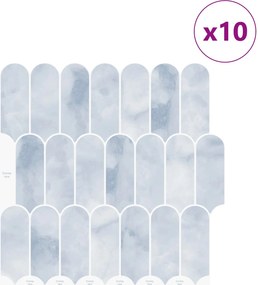 vidaXL Πλακάκι Φτερού 10 τεμ. Γαλάζιο 30 x 30 cm Πολυουρεθάνη και PET