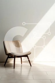 Intra Συλλεκτικό Ξύλινο Παζλ Plywood  4mm - Κομψή μπεζ καρέκλα σε μινιμαλιστικό εσωτερικό Σε Ξύλινο Κουτί - Διαστάσεις Puzzle: 10x10 cm – 25 κομμάτια