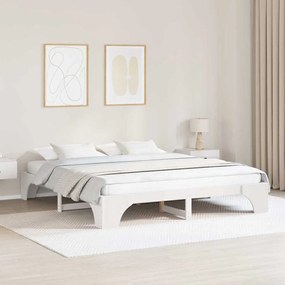 vidaXL Σκελετός Κρεβατιού Λευκός 200x200 cm από Μασίφ Ξύλο Πεύκου