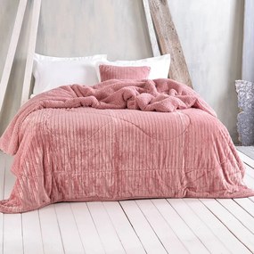 Κουβερτοπάπλωμα Shabby Pink Ρυθμός Queen Size 220x240cm Flannel.Sherpa