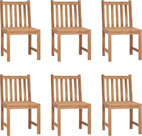 vidaXL Καρέκλες Κήπου 6 τεμ. από Μασίφ Ξύλο Teak