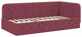 vidaXL Κρεβάτι Γωνίας Κόκκινο 90 x 200 cm ύφασμα