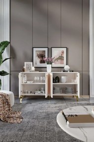 Stewehome κονσόλα mdf με μεμβράνη και πόρτες 160x40x84 cm