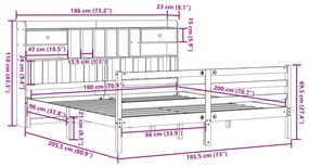 ΚΡΕΒΑΤΙ ΒΙΒΛΙΟΘΗΚΗ ΧΩΡΙΣ ΣΤΡΩΜΑ 180X200 ΕΚ ΜΑΣΙΦ ΞΥΛΟ ΠΕΥΚΟΥ 3321959