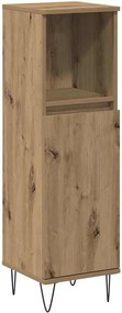 vidaXL Ντουλάπι μπάνιου Δρυς τεχνίτης 30x30x100 cm Κατασκευασμένο ξύλο