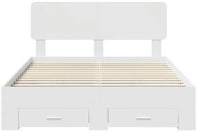 vidaXL Σκελετός Κρεβατιού Λευκό 150 x 200 cm Επεξεργασμένο ξύλο