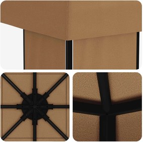 vidaXL Κιόσκι 4 x 3 μ Μπεζ Πολυεστέρας και Χάλυβας 190 gsm