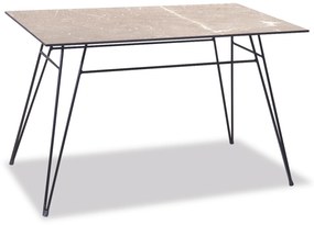 Παραλληλόγραμμο Μεταλλικό Τραπέζι Με Επιφάνεια Compact Hpl Μπέζ 120 x 80 x 75(h)cm