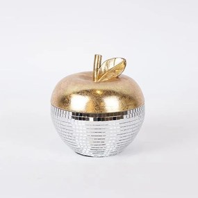 Διακοσμητικό Μήλο 752-28590 13x13x13cm Silver-Gold Estheti Home Πολυρεσίνη