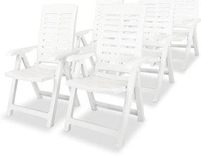 vidaXL Σετ Τραπεζαρίας Εξωτερικού Χώρου 7 Τεμαχίων Λευκό Πλαστικό