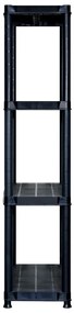 vidaXL Ραφιέρα Αποθήκευσης 4 Επιπέδων Μαύρη 244x30,5x130 εκ. Πλαστική