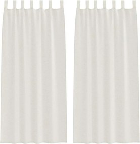 vidaXL Κουρτίνα βυσσινί 2 pcs Κρεμ 225 x 140 εκ. Πολυεστέρας