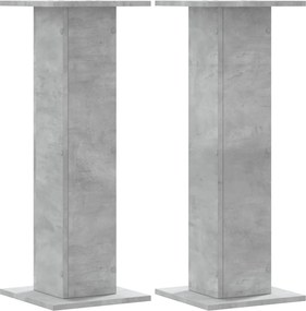 vidaXL Βάσεις Φυτών 2 τεμ. Γκρι Σκυρ. 30x30x80 εκ. Επεξεργασμένο Ξύλο