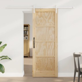 vidaXL Συρόμενη Πόρτα με Σετ Υλικών 73.5x198.5 εκ. Μασίφ Ξύλο Πεύκο