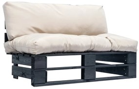 vidaXL Καναπές Κήπου από Παλέτες Ξύλο Πεύκου με Χρώμα Άμμου Μαξιλάρια