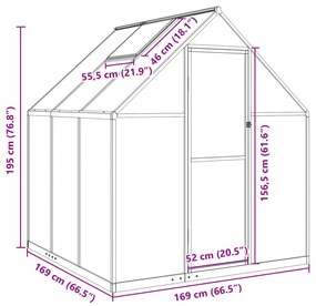 ΘΕΡΜΟΚΗΠΙΟ ΜΕ ΠΛΑΙΣΙΟ ΒΑΣΗΣ ΑΝΘΡΑΚΙ 169X169X195 ΕΚ. ΑΛΟΥΜΙΝΙΟ 4005830